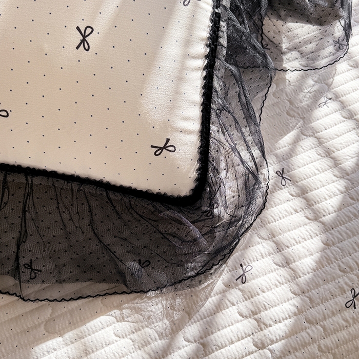 91家纺网 家纺一手货源 找家纺 韩约家纺 2026新款法式双层蕾丝花边古法棉感四件套 浅浅