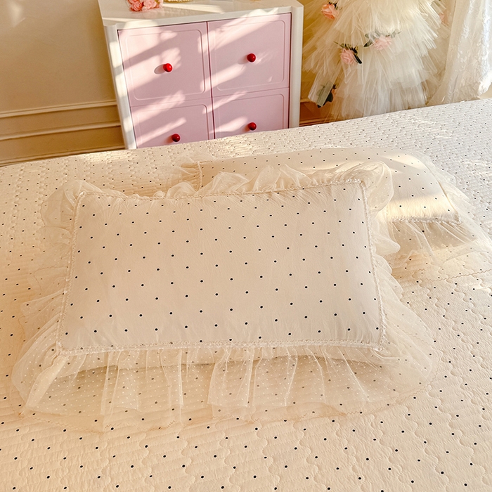 91家纺网 家纺一手货源 找家纺 韩约家纺 2026新款法式双层蕾丝花边古法棉感四件套 夏奇拉