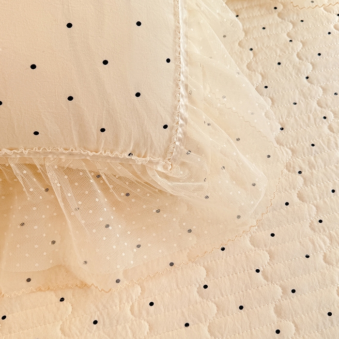 91家纺网 家纺一手货源 找家纺 韩约家纺 2026新款法式双层蕾丝花边古法棉感四件套 夏奇拉