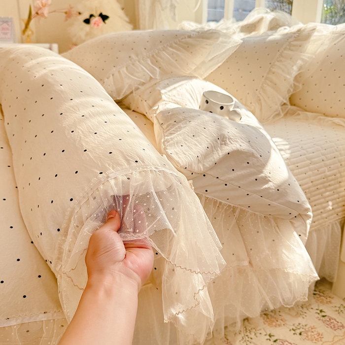 91家纺网 家纺一手货源 找家纺 （总）韩约家纺 2026新款法式双层蕾丝花边古法棉感四件套