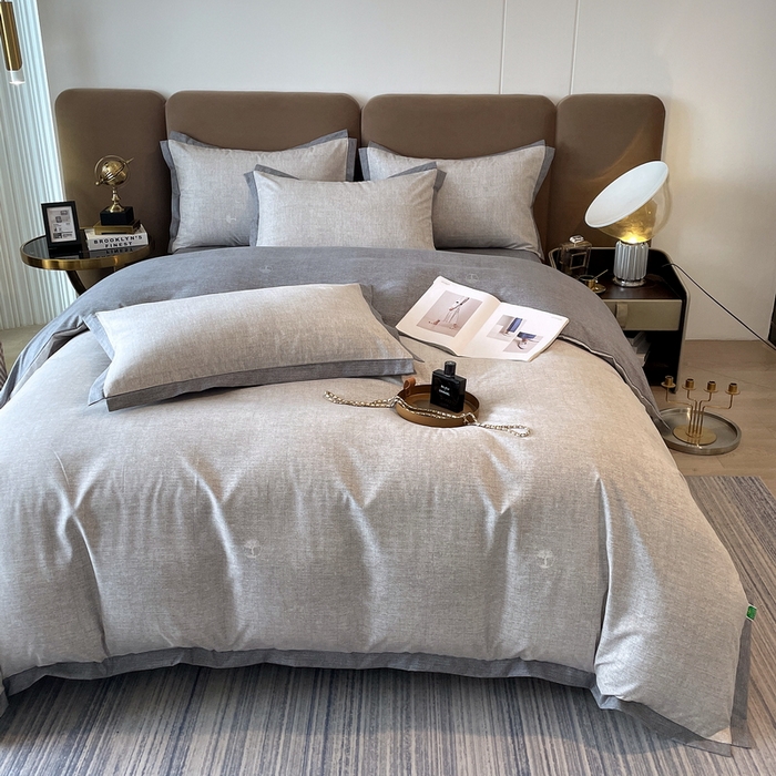 91家纺网 家纺一手货源 找家纺 恩和家纺 2026新款森能量碳纤维环保四件套系列 碳卡绒-锦灰