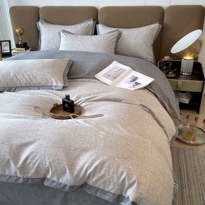 91家纺网 家纺一手货源 找家纺 恩和家纺 2026新款森能量碳纤维环保四件套系列 碳卡绒-锦灰