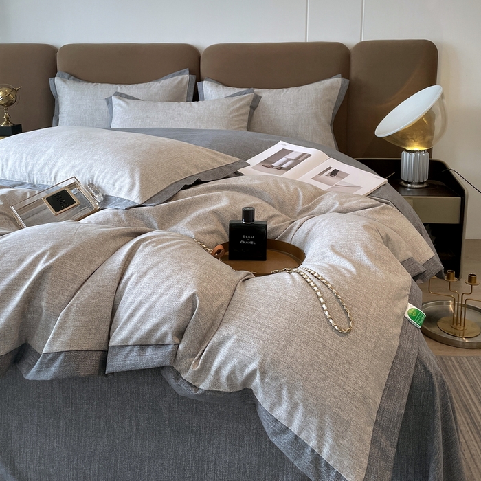 91家纺网 家纺一手货源 找家纺 恩和家纺 2026新款森能量碳纤维环保四件套系列 碳卡绒-锦灰