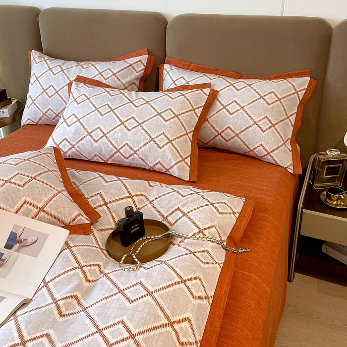 91家纺网 家纺一手货源 找家纺 恩和家纺 2026新款森能量碳纤维环保四件套系列 碳卡绒-桔格雅灰