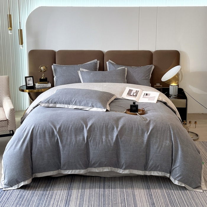 恩和家纺 2026新款森能量碳纤维环保四件套系列 碳卡绒-铅华