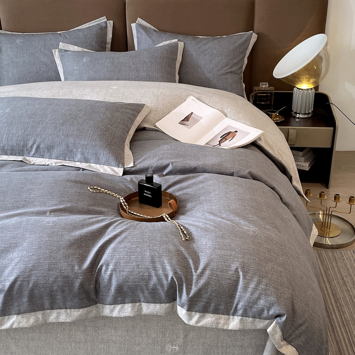 91家纺网 家纺一手货源 找家纺 恩和家纺 2026新款森能量碳纤维环保四件套系列 碳卡绒-铅华