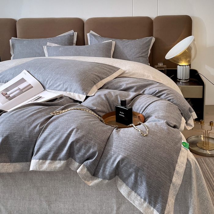 91家纺网 家纺一手货源 找家纺 恩和家纺 2026新款森能量碳纤维环保四件套系列 碳卡绒-铅华