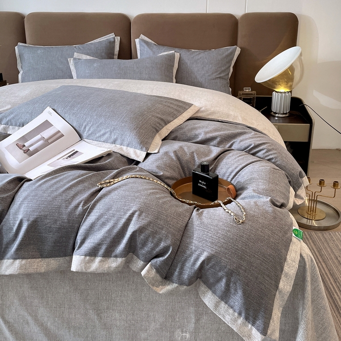 91家纺网 家纺一手货源 找家纺 恩和家纺 2026新款森能量碳纤维环保四件套系列 碳卡绒-铅华