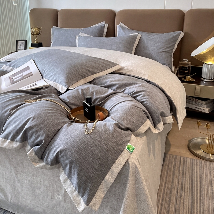 91家纺网 家纺一手货源 找家纺 恩和家纺 2026新款森能量碳纤维环保四件套系列 碳卡绒-铅华