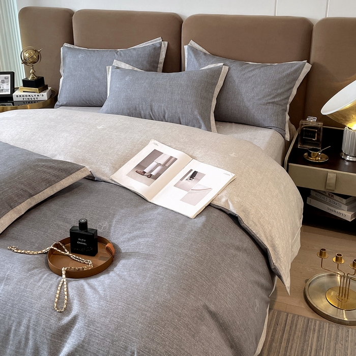 91家纺网 家纺一手货源 找家纺 恩和家纺 2026新款森能量碳纤维环保四件套系列 碳卡绒-铅华