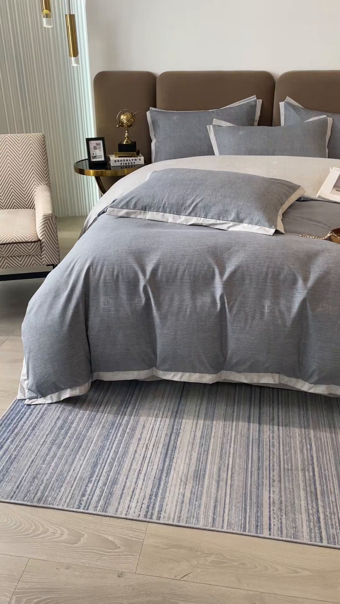 91家纺网 家纺一手货源 找家纺 恩和家纺 2026新款森能量碳纤维环保四件套系列 碳卡绒-铅华