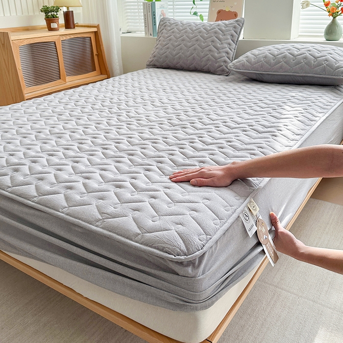 91家纺网 家纺一手货源 找家纺 （总）铭成家纺 2026全棉色织水洗棉夹棉床笠床垫