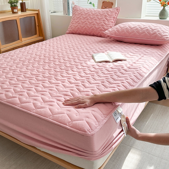 91家纺网 家纺一手货源 找家纺 （总）铭成家纺 2026全棉色织水洗棉夹棉床笠床垫