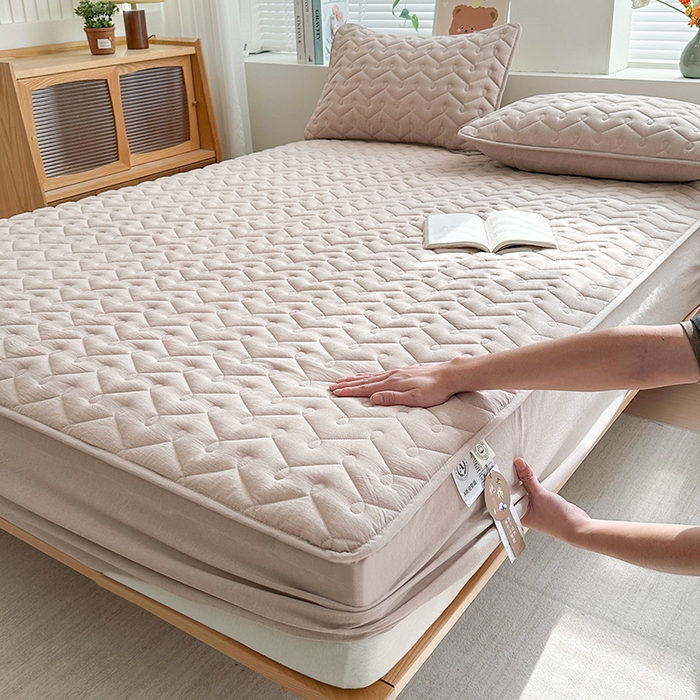 91家纺网 家纺一手货源 找家纺 （总）铭成家纺 2026全棉色织水洗棉夹棉床笠床垫