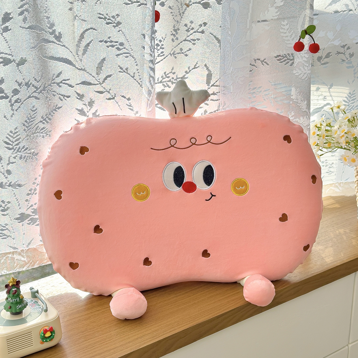 91家纺网 家纺一手货源 找家纺 诺可 2025新款全棉毛巾绣立体感跨境外贸跳色碰撞系类抱枕抱枕套 熊猫