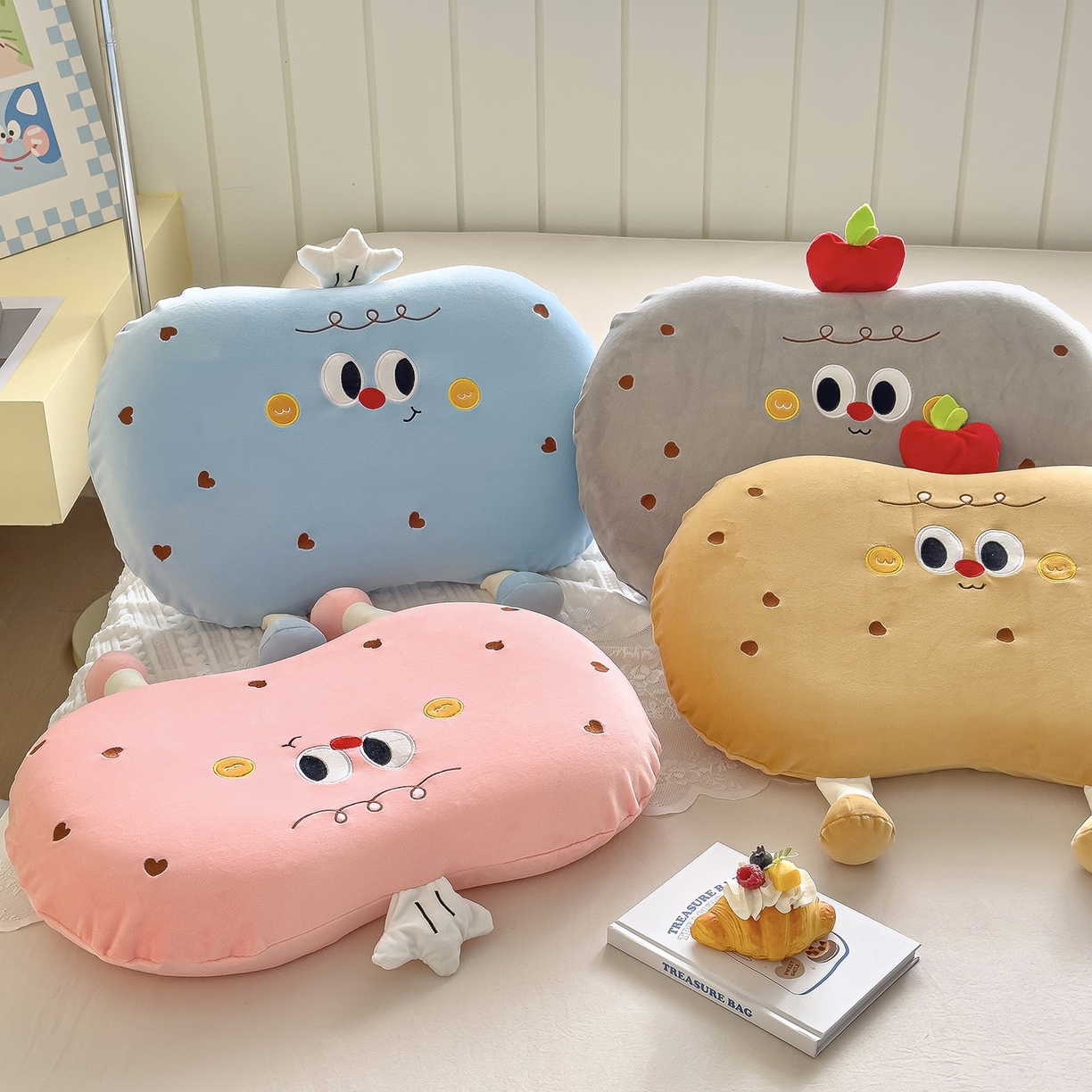 诺可 2026新款绒款猫肚枕记忆枕枕头枕芯-面包仔 组合