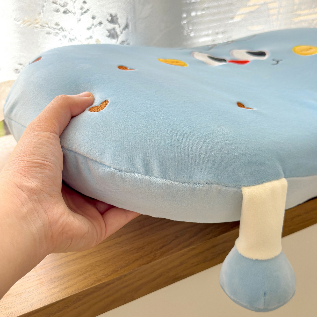 91家纺网 家纺一手货源 找家纺 诺可 2026新款绒款猫肚枕记忆枕枕头枕芯-面包仔 面包仔-蓝色