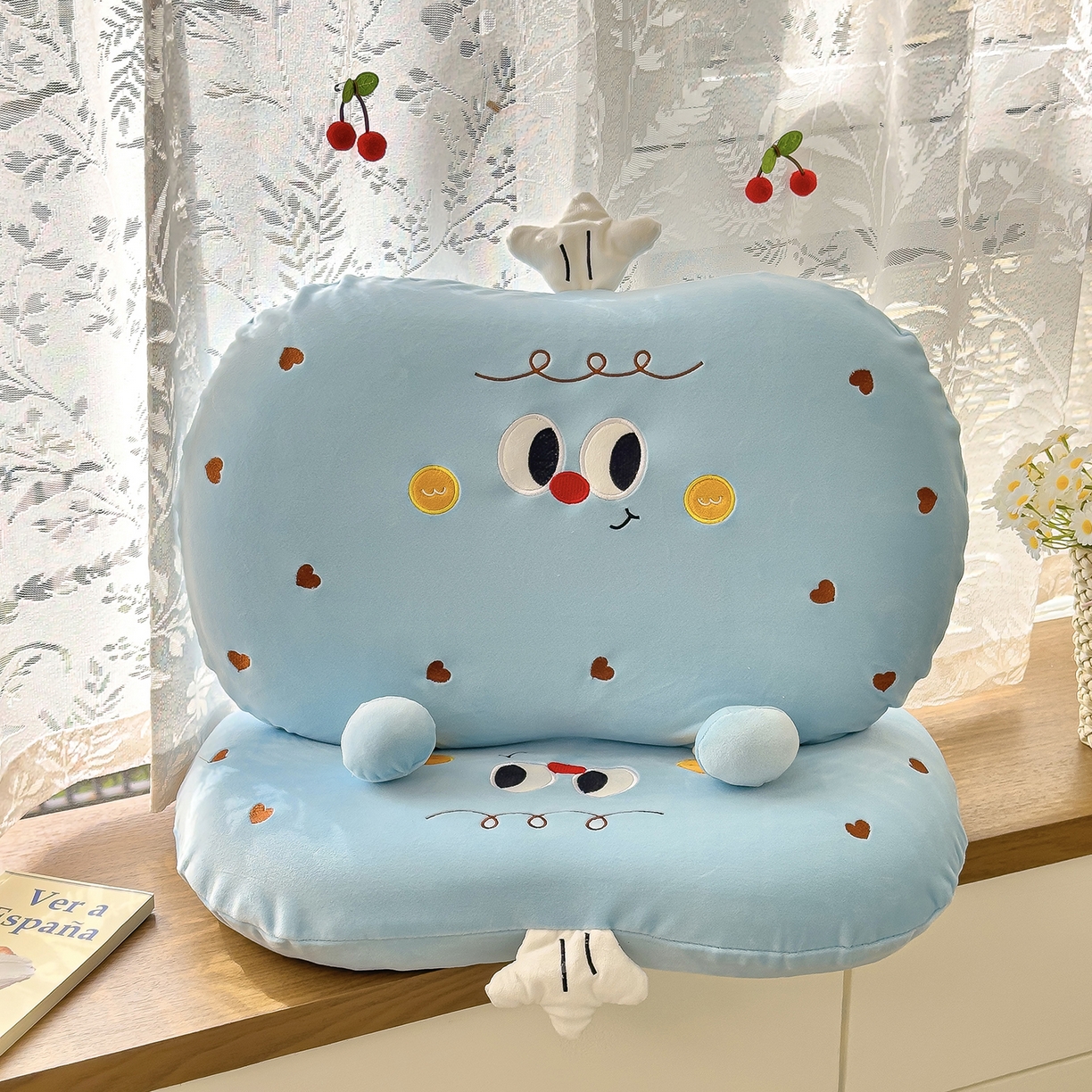 91家纺网 家纺一手货源 找家纺 诺可 2026新款绒款猫肚枕记忆枕枕头枕芯-面包仔 面包仔-蓝色