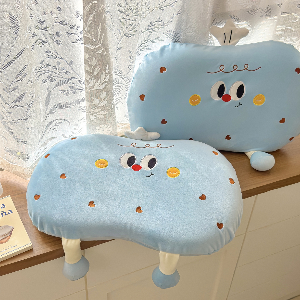 91家纺网 家纺一手货源 找家纺 诺可 2026新款绒款猫肚枕记忆枕枕头枕芯-面包仔 面包仔-蓝色