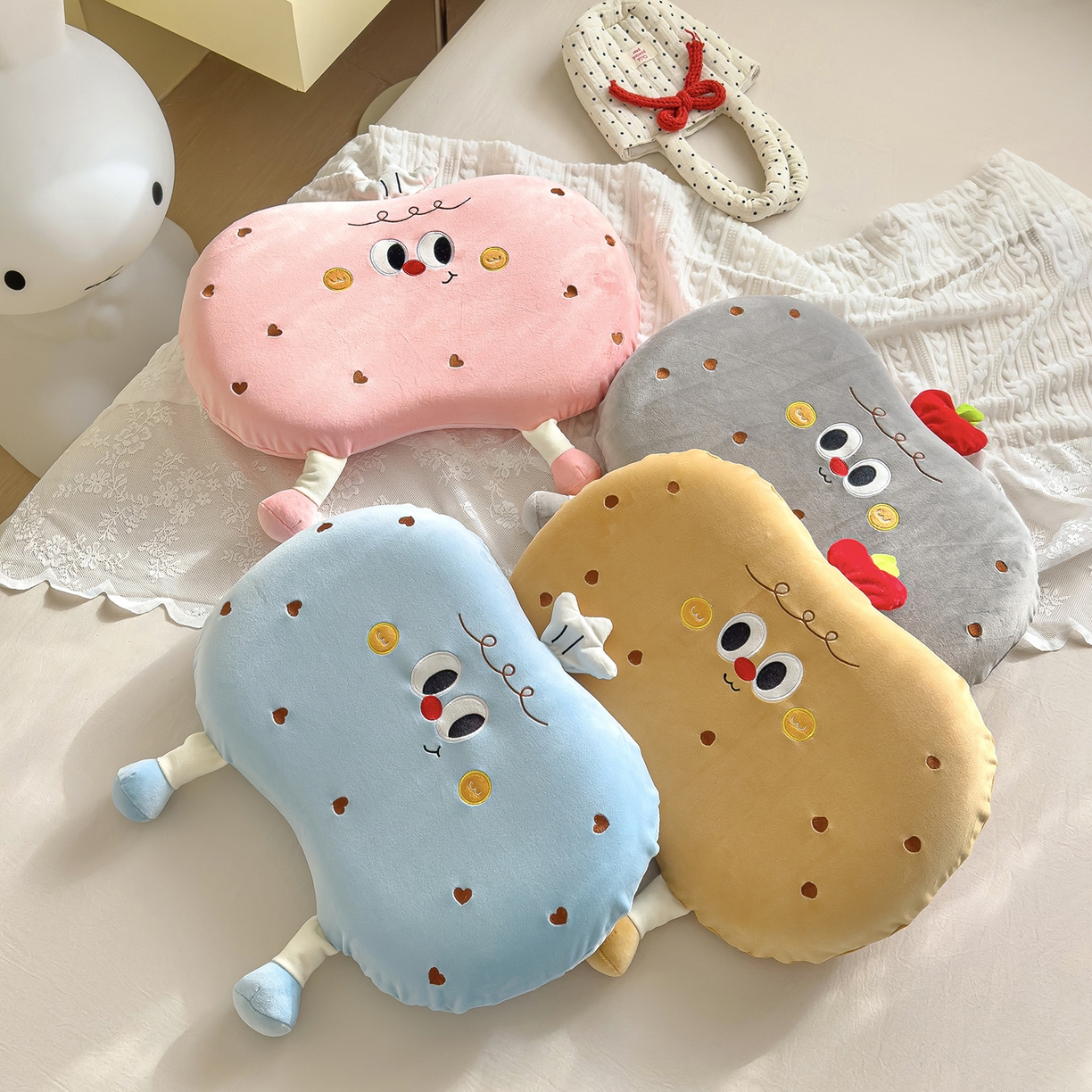 91家纺网 家纺一手货源 找家纺 诺可 2026新款绒款猫肚枕记忆枕枕头枕芯-面包仔 组合