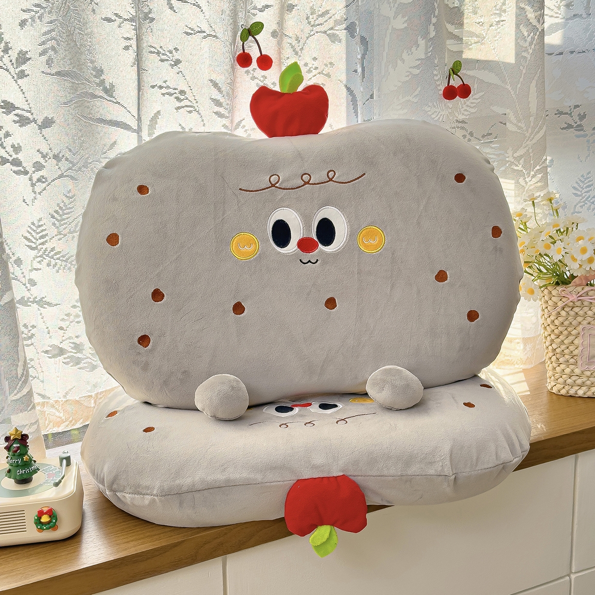 91家纺网 家纺一手货源 找家纺 诺可 2026新款绒款猫肚枕记忆枕枕头枕芯-面包仔 面包仔-灰色