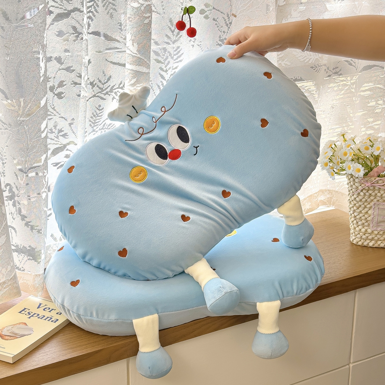 91家纺网 家纺一手货源 找家纺 诺可 2026新款绒款猫肚枕记忆枕枕头枕芯-面包仔 面包仔-蓝色