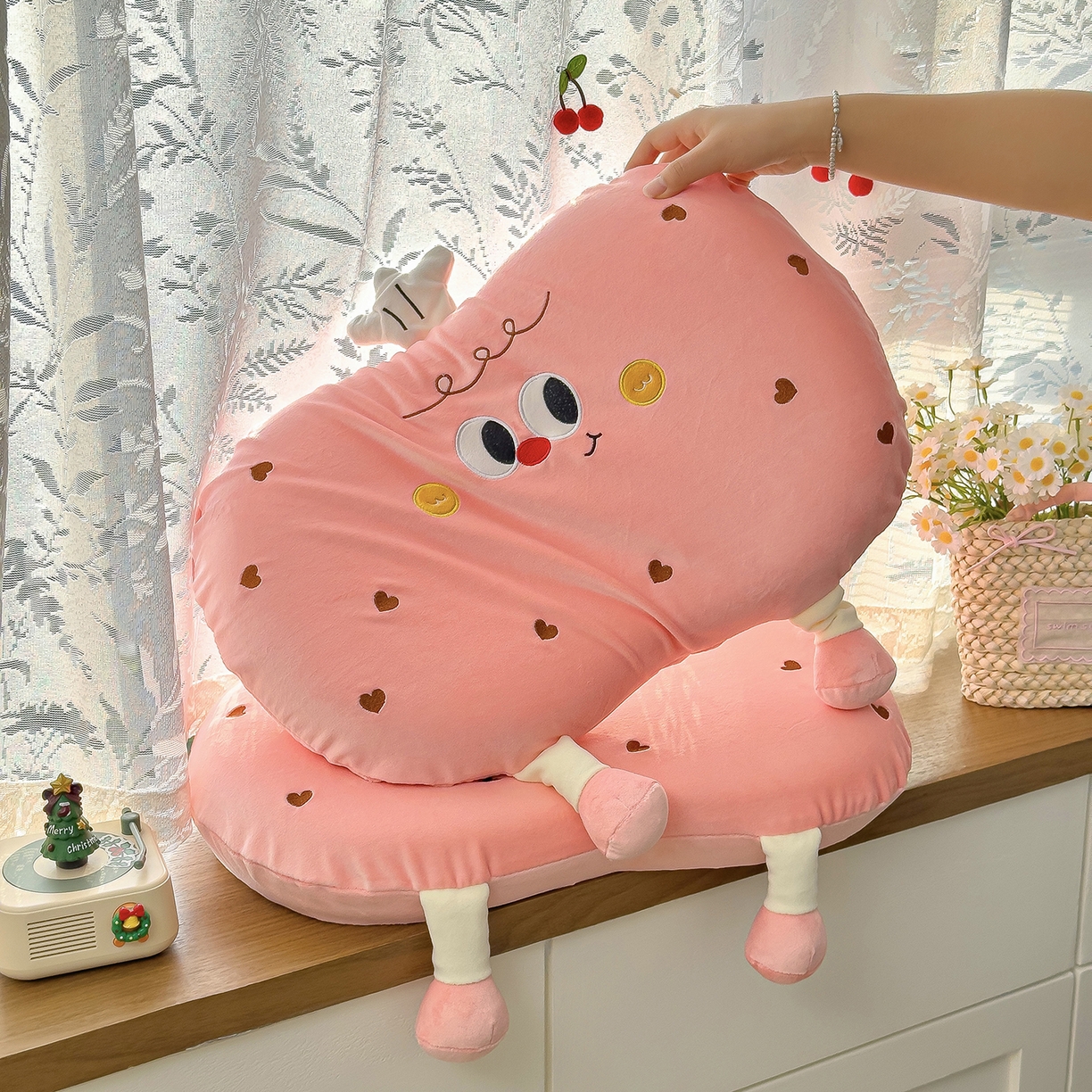 91家纺网 家纺一手货源 找家纺 诺可 2026新款绒款猫肚枕记忆枕枕头枕芯-面包仔 面包仔-粉色