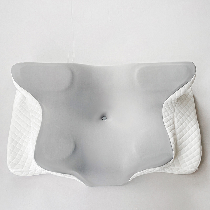 91家纺网 家纺一手货源 找家纺 森一洋记忆棉 2025新款跨境支撑性牛角枕飞机枕碟形枕枕头枕芯（量大价格可谈） 牛角枕-灰色