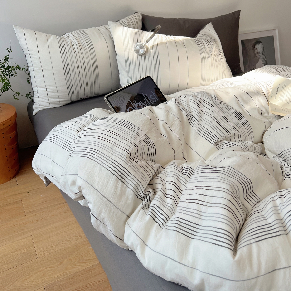 91家纺网 家纺一手货源 找家纺 （总）简宜家居（朝初家纺） 2026新款全棉色织小提花简纹系列四件套