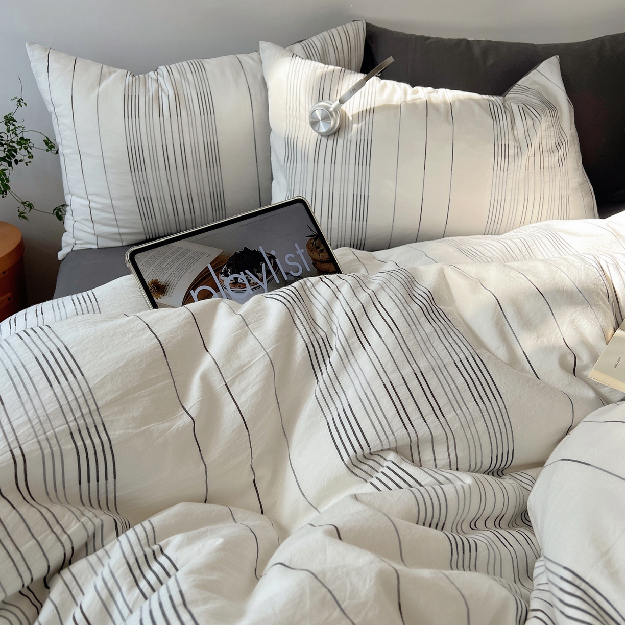 91家纺网 家纺一手货源 找家纺 （总）简宜家居（朝初家纺） 2026新款全棉色织小提花简纹系列四件套