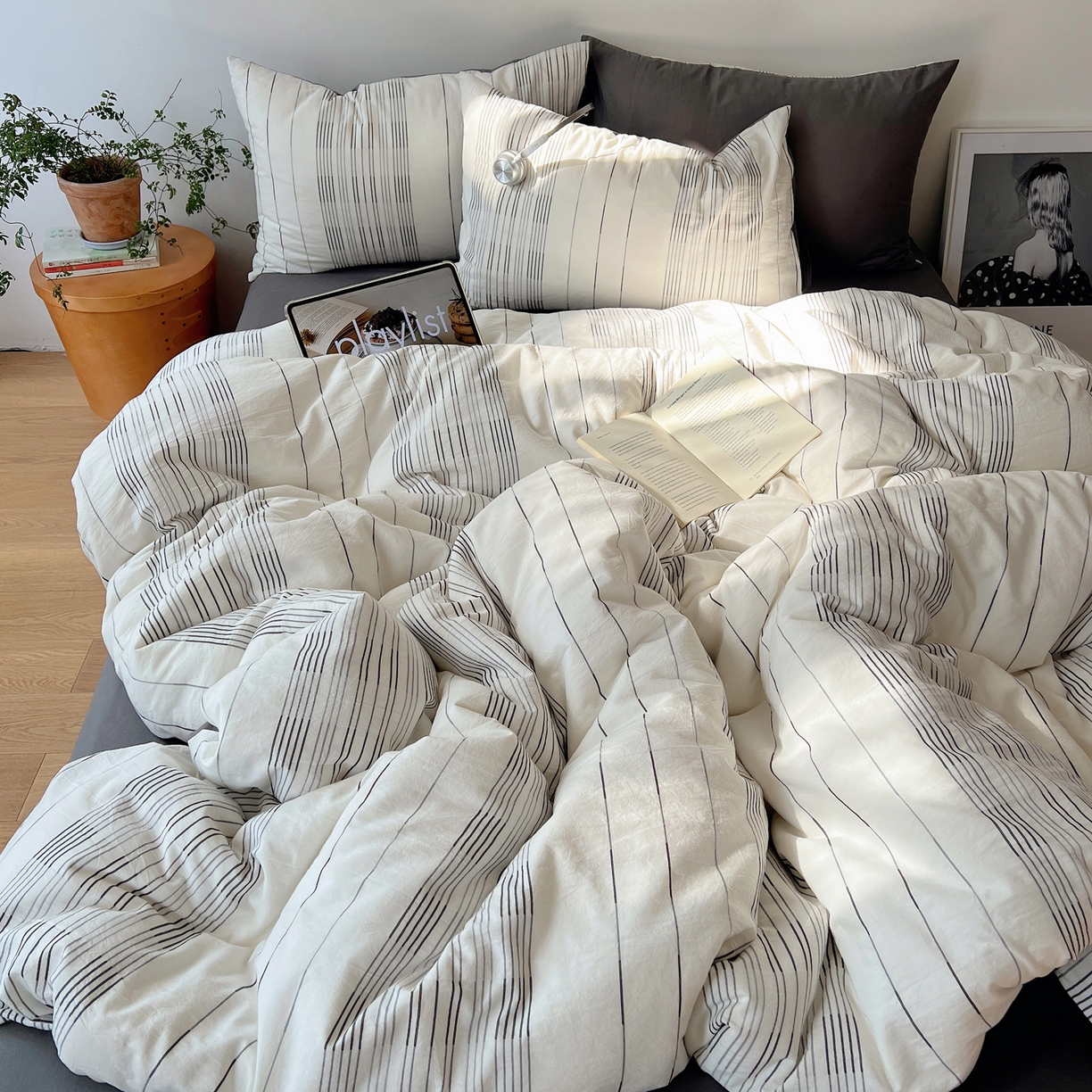 91家纺网 家纺一手货源 找家纺 （总）简宜家居（朝初家纺） 2026新款全棉色织小提花简纹系列四件套