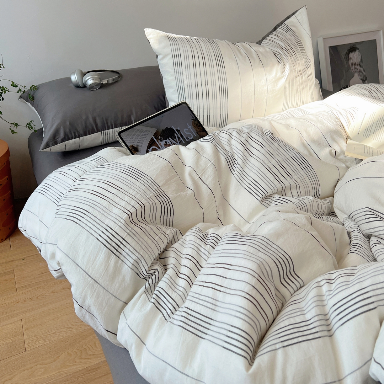 91家纺网 家纺一手货源 找家纺 （总）简宜家居（朝初家纺） 2026新款全棉色织小提花简纹系列四件套