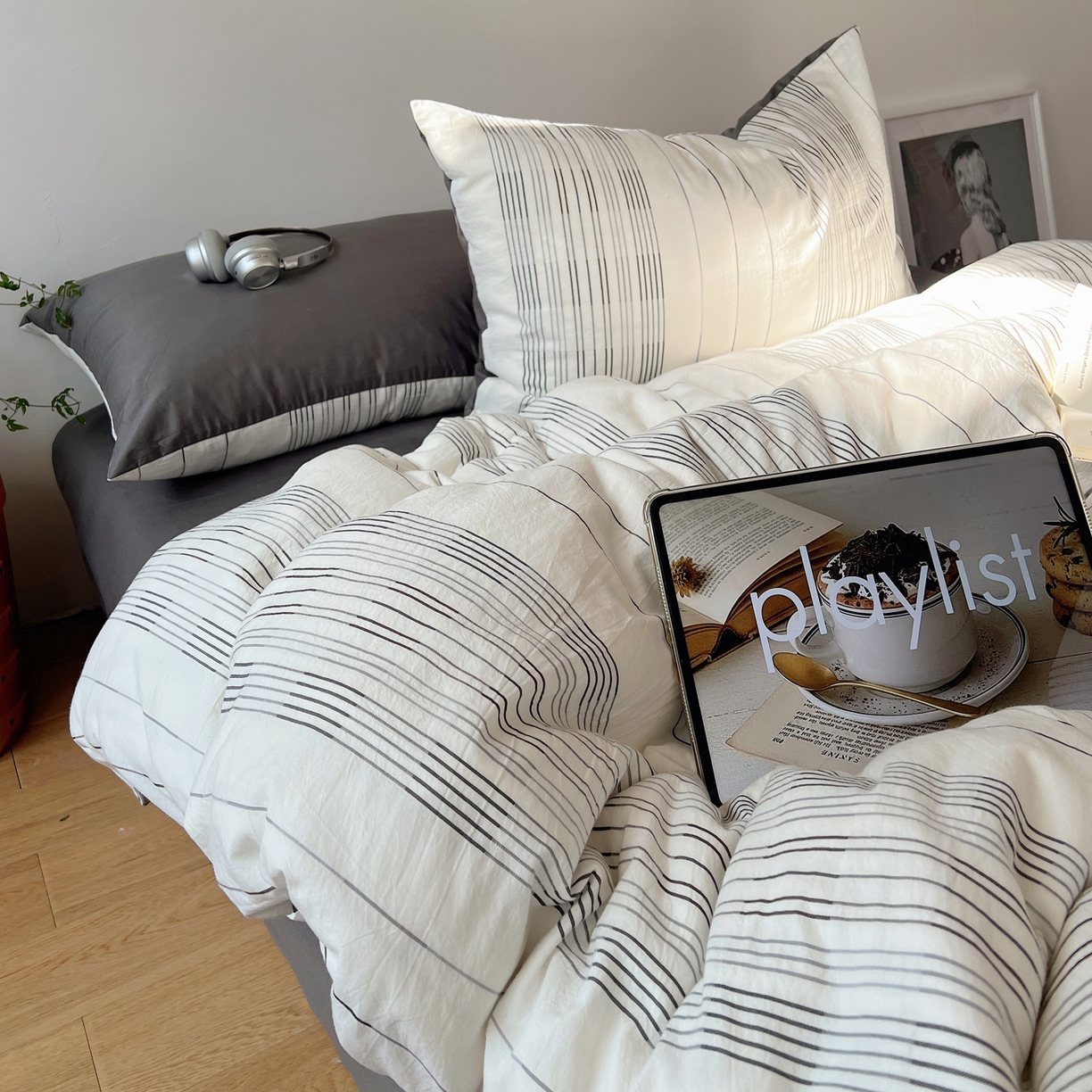 91家纺网 家纺一手货源 找家纺 （总）简宜家居（朝初家纺） 2026新款全棉色织小提花简纹系列四件套