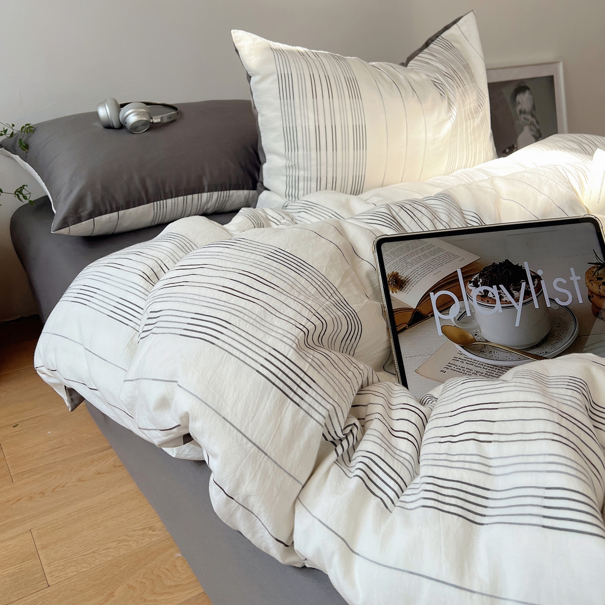 91家纺网 家纺一手货源 找家纺 （总）简宜家居（朝初家纺） 2026新款全棉色织小提花简纹系列四件套