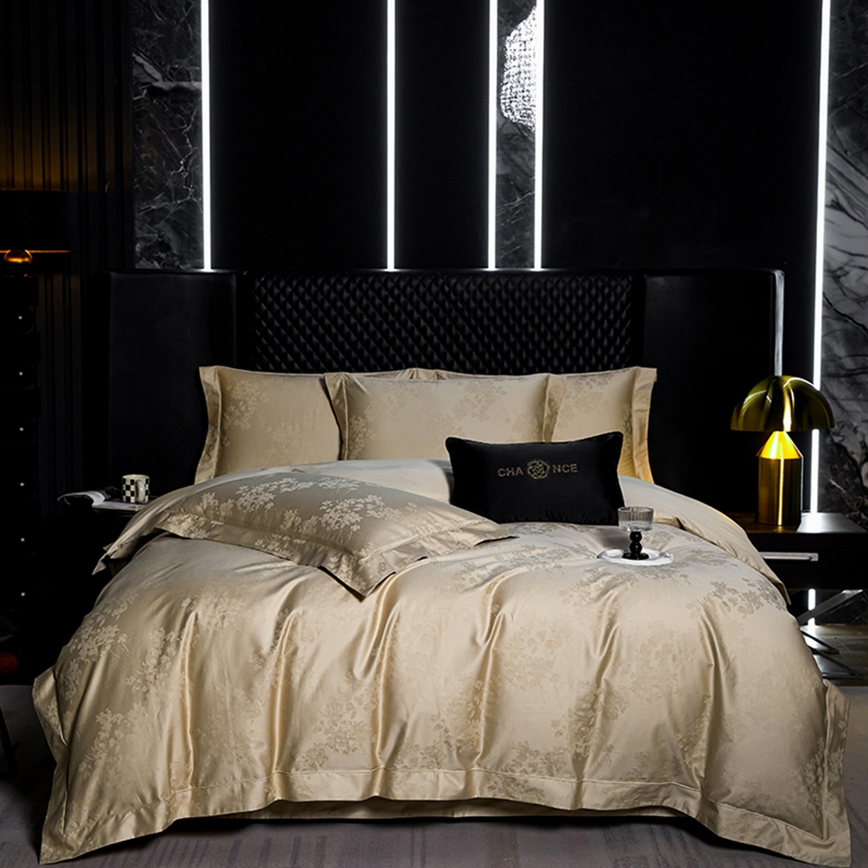 金纱玉纺家纺 2025新款全棉提花工艺四件套 黛安娜-奶油咖