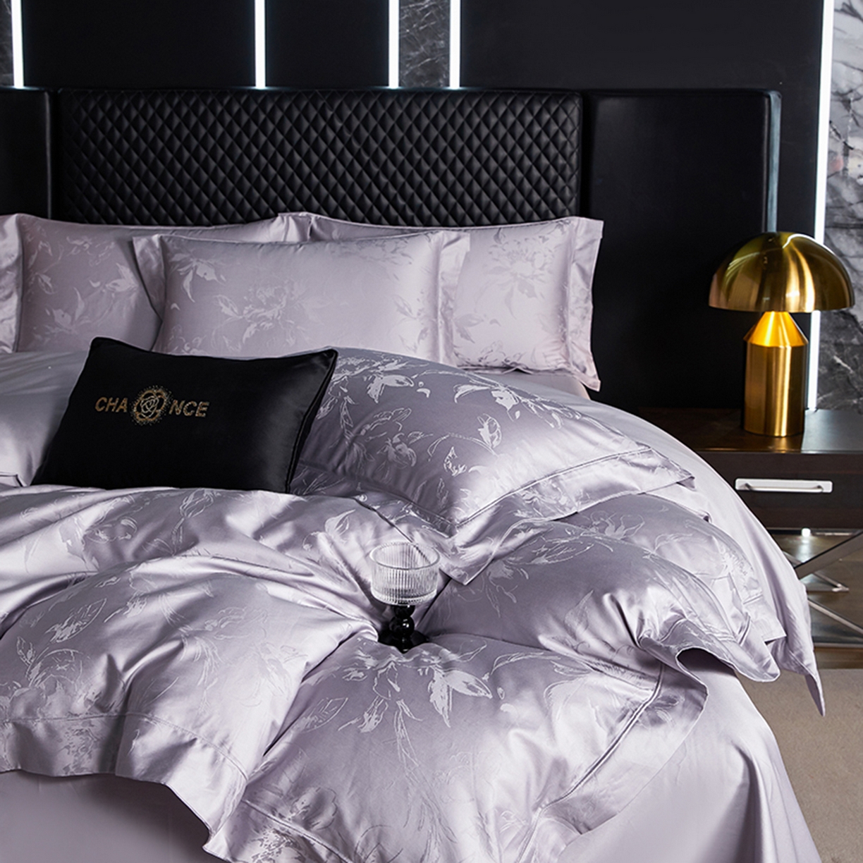 91家纺网 家纺一手货源 找家纺 金纱玉纺家纺 2025新款全棉提花工艺四件套 露西-梦幻紫