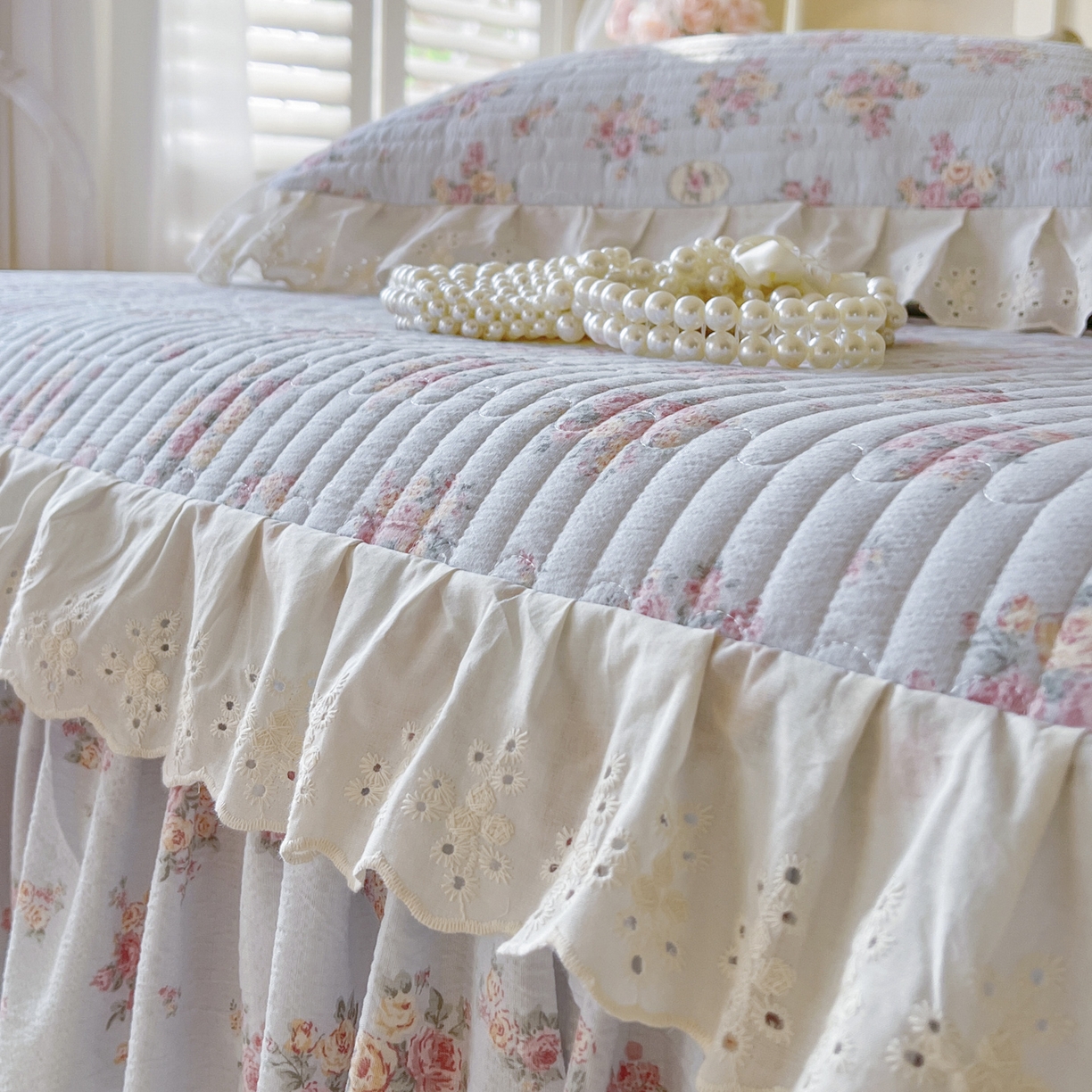 91家纺网 家纺一手货源 找家纺 （总）恋尚 2025新款印花竹节纱床笠款床裙四件套（四件套控价220起）