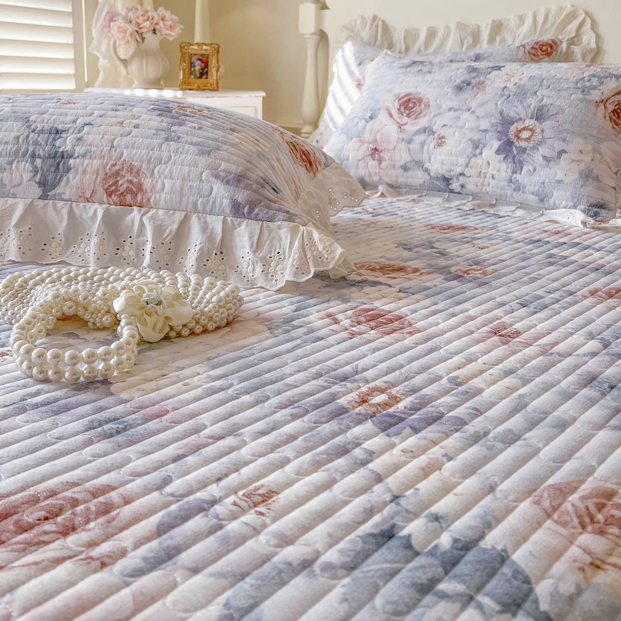 91家纺网 家纺一手货源 找家纺 恋尚 2025新款印花竹节纱床笠款床裙四件套（四件套控价220起） 莫婷