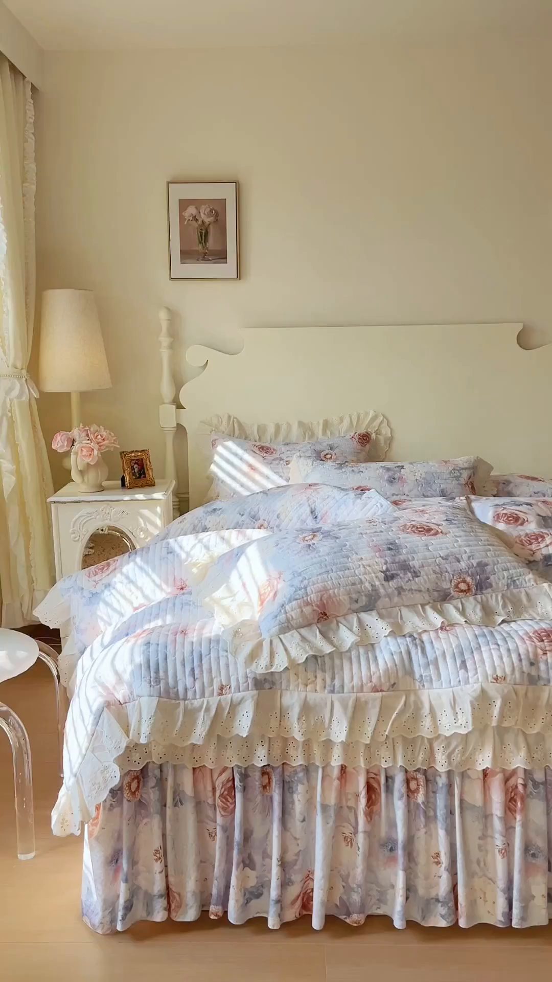 91家纺网 家纺一手货源 找家纺 恋尚 2025新款印花竹节纱床笠款床裙四件套（四件套控价220起） 莫婷