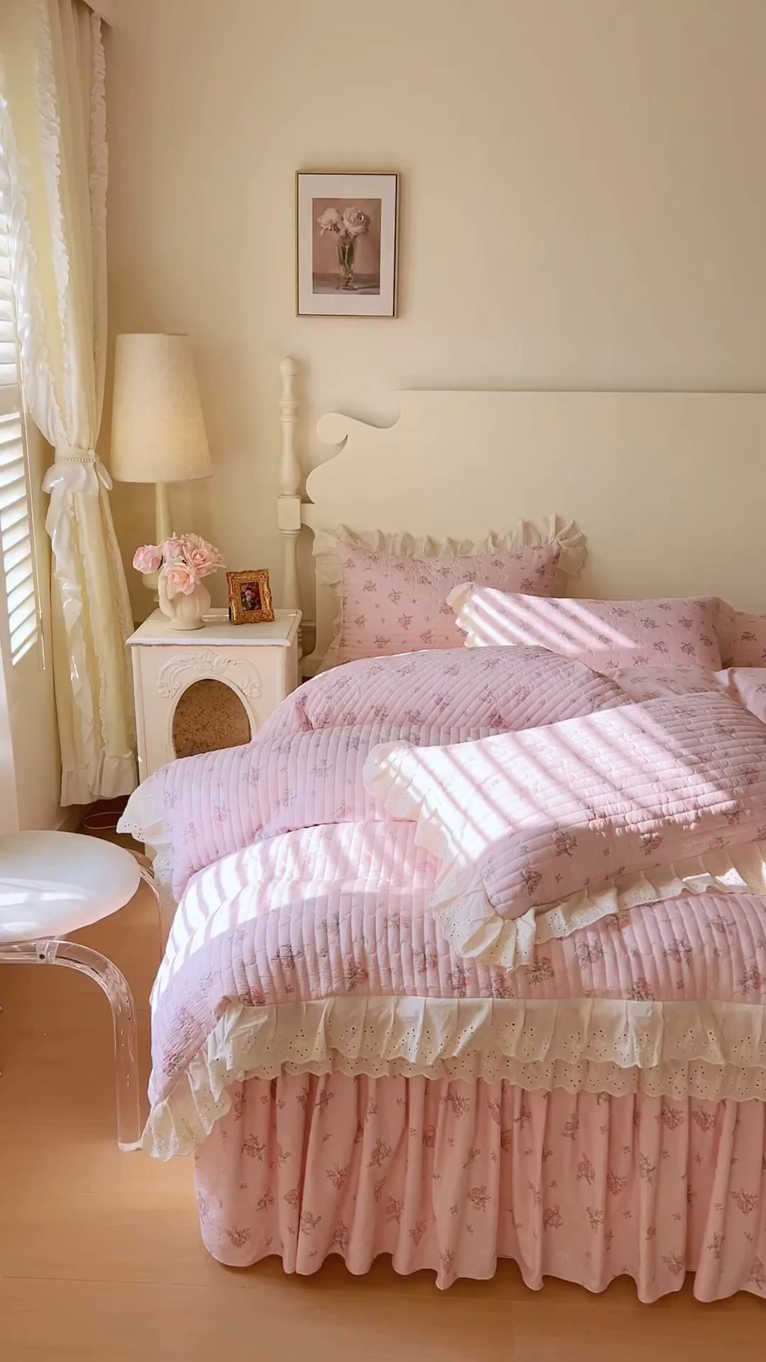 91家纺网 家纺一手货源 找家纺 恋尚 2025新款印花竹节纱床笠款床裙四件套（四件套控价220起） 甜梦