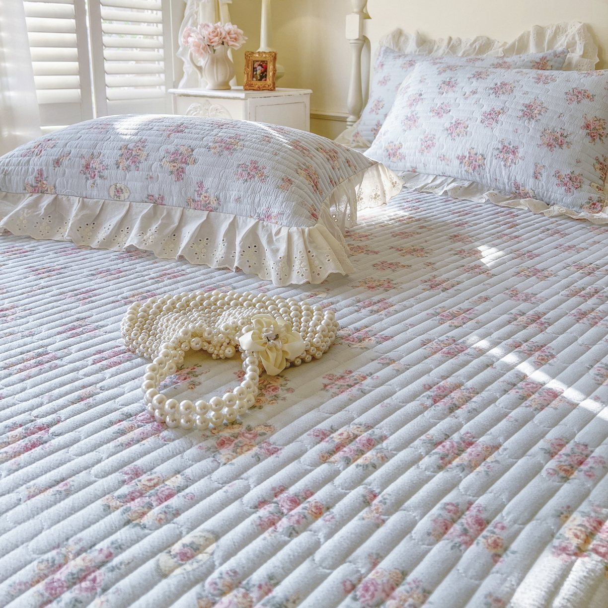 91家纺网 家纺一手货源 找家纺 （总）恋尚 2025新款印花竹节纱床笠款床裙（床裙控价110元起）