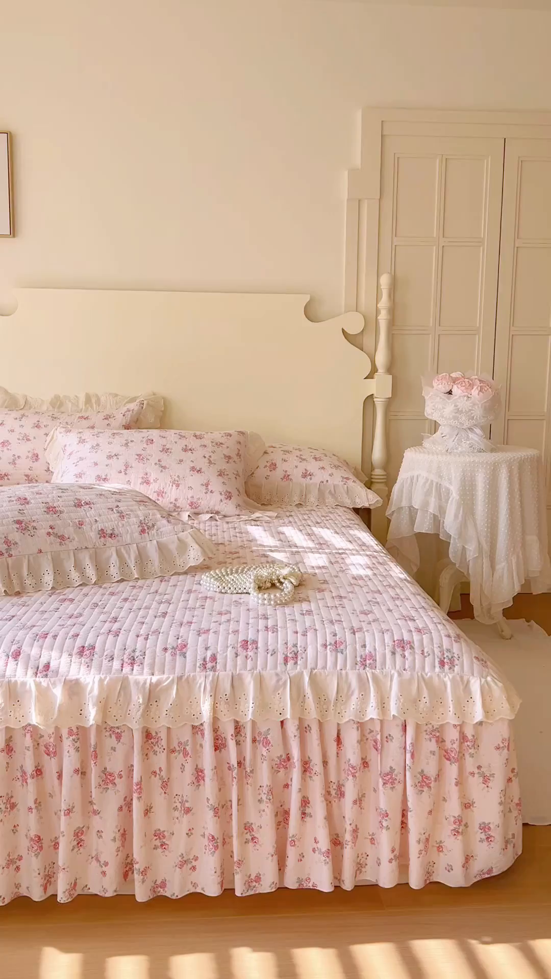 91家纺网 家纺一手货源 找家纺 恋尚 2025新款印花竹节纱床笠款床裙（床裙控价110元起） 花悦