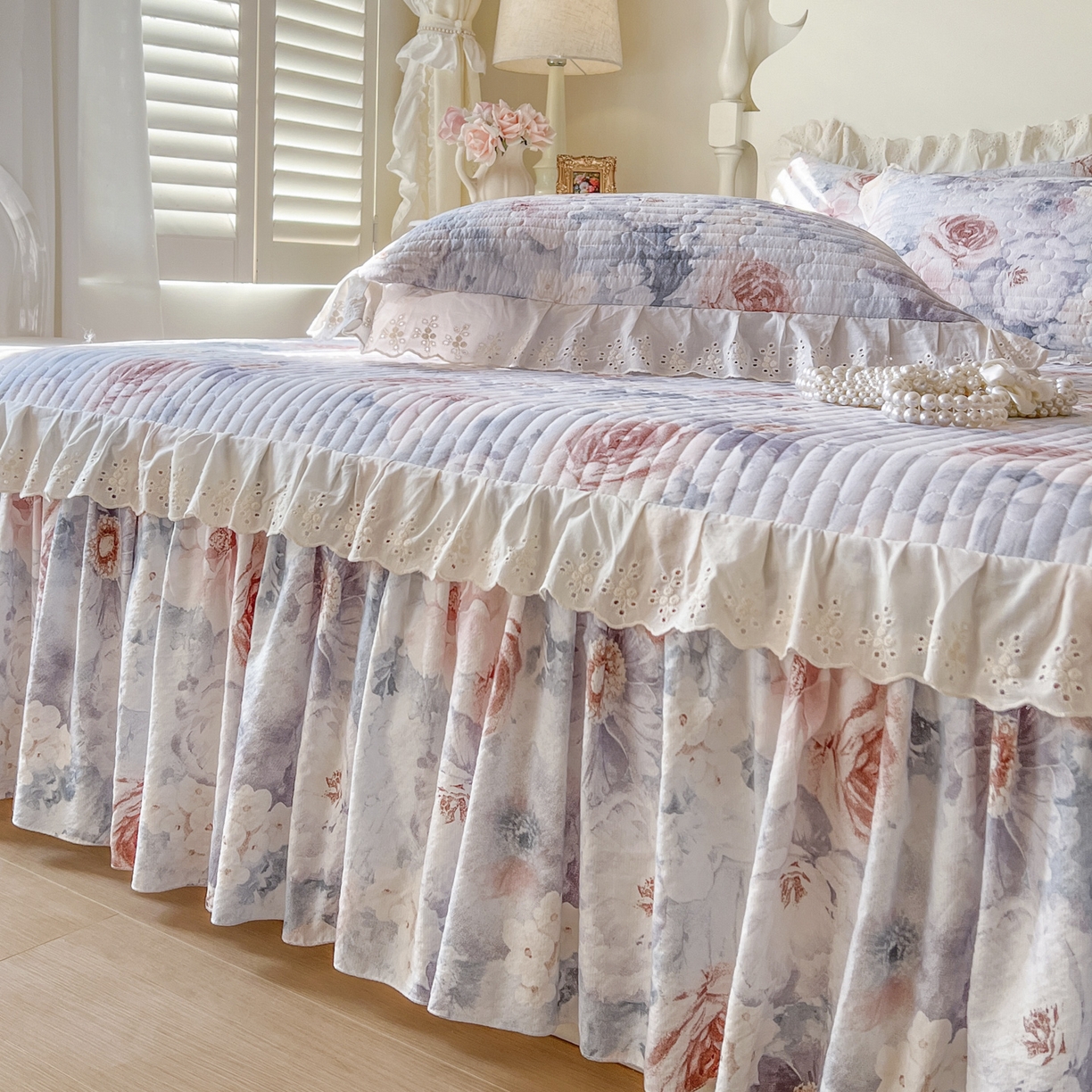 91家纺网 家纺一手货源 找家纺 恋尚 2025新款印花竹节纱床笠款床裙（床裙控价110元起） 莫婷