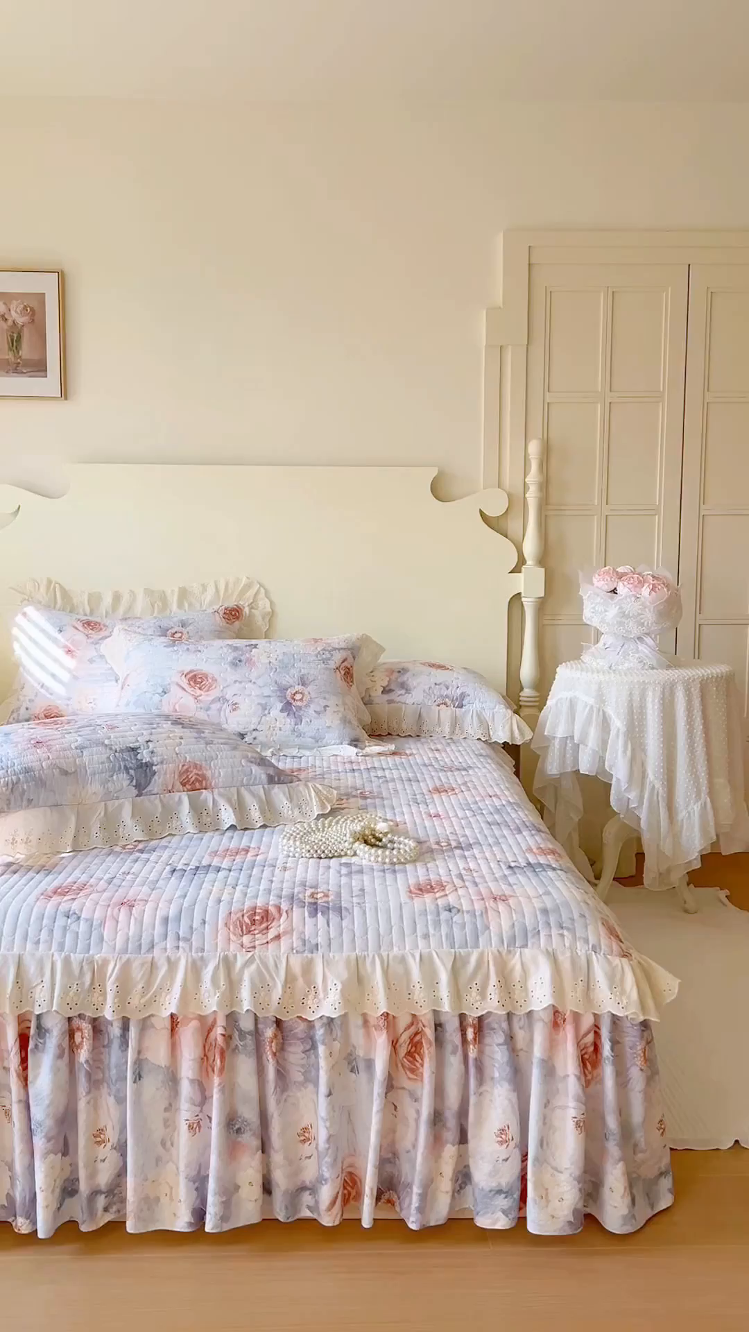 91家纺网 家纺一手货源 找家纺 恋尚 2025新款印花竹节纱床笠款床裙（床裙控价110元起） 莫婷