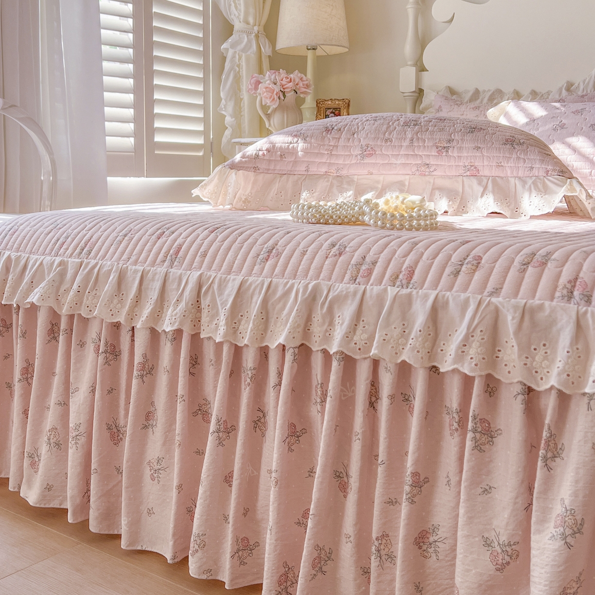 91家纺网 家纺一手货源 找家纺 恋尚 2025新款印花竹节纱床笠款床裙（床裙控价110元起） 甜梦