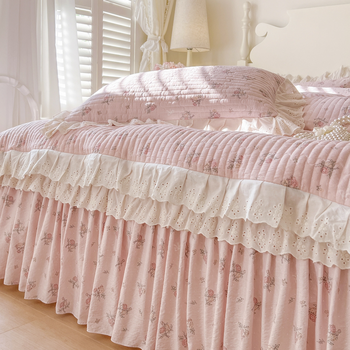 91家纺网 家纺一手货源 找家纺 恋尚 2025新款印花竹节纱床笠款床裙（床裙控价110元起） 甜梦