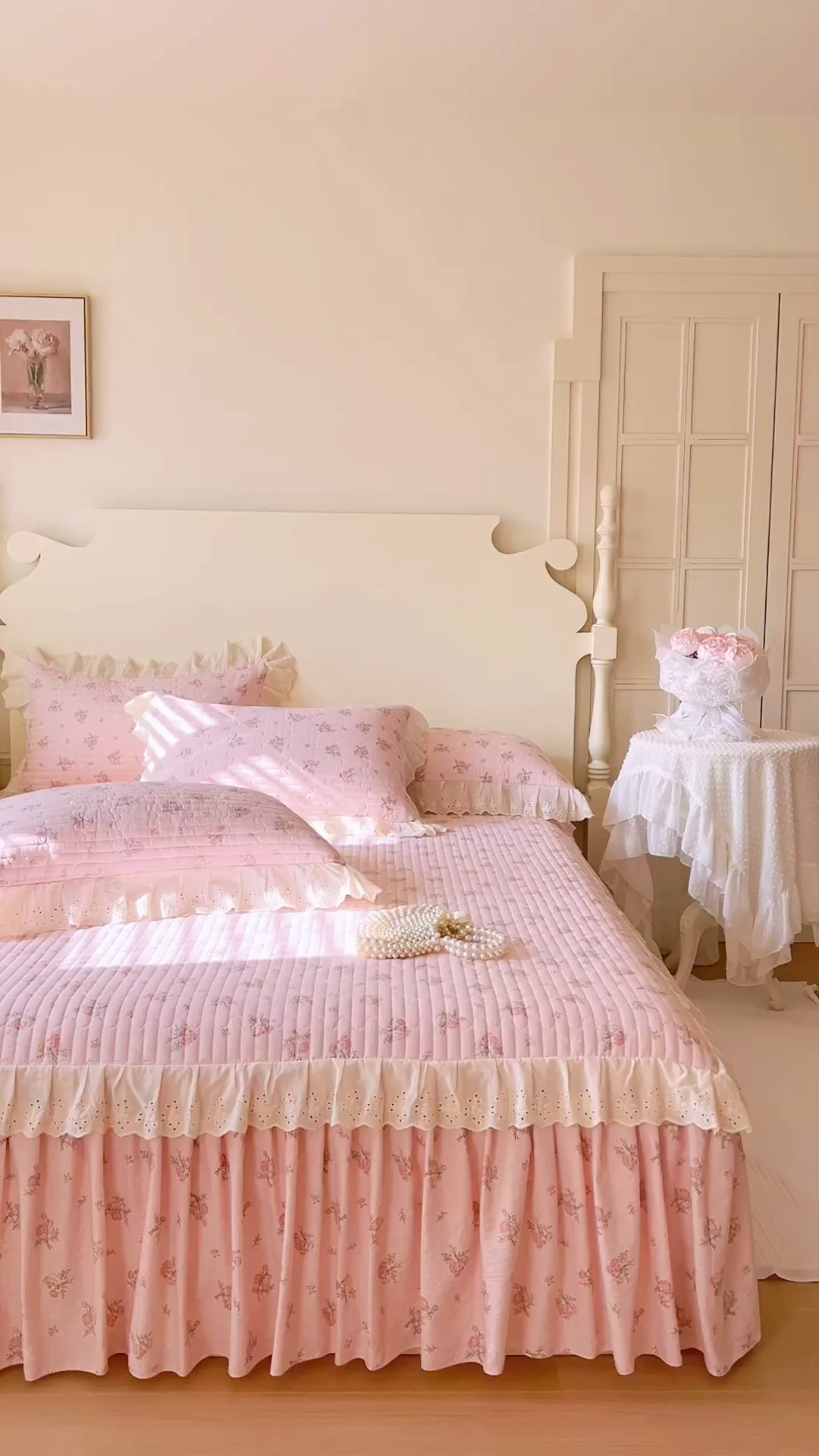 91家纺网 家纺一手货源 找家纺 恋尚 2025新款印花竹节纱床笠款床裙（床裙控价110元起） 甜梦