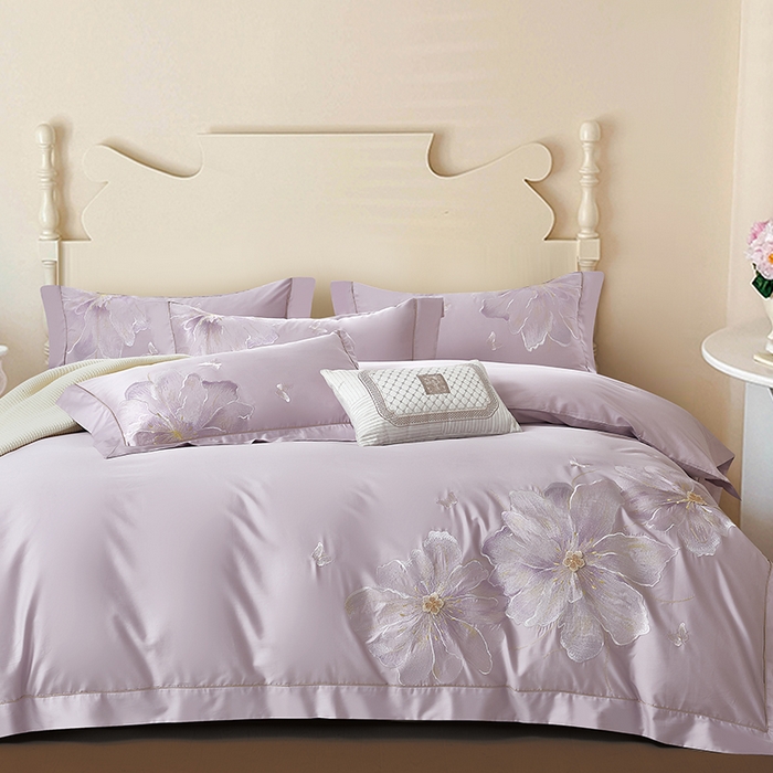 91家纺网 家纺一手货源 找家纺 （总）诗黛尔 2026秋冬新款长绒棉刺绣焦糖时光系列四件套