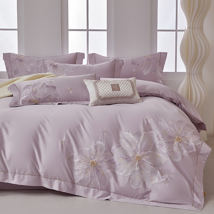 91家纺网 家纺一手货源 找家纺 （总）诗黛尔 2026秋冬新款长绒棉刺绣焦糖时光系列四件套