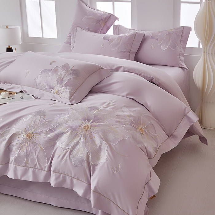 91家纺网 家纺一手货源 找家纺 （总）诗黛尔 2026秋冬新款长绒棉刺绣焦糖时光系列四件套